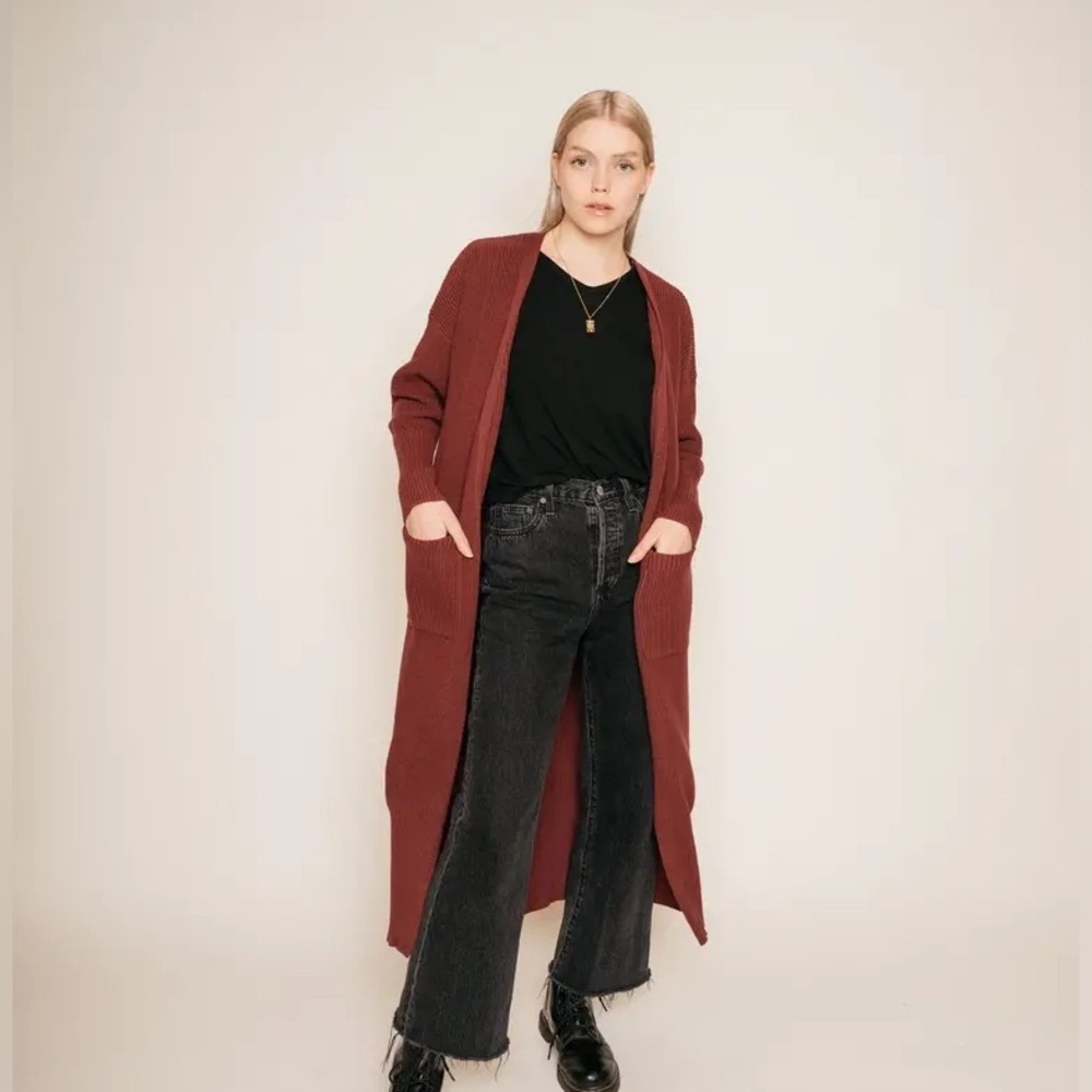 Jackson Rowe Deep Red Open Cardigan